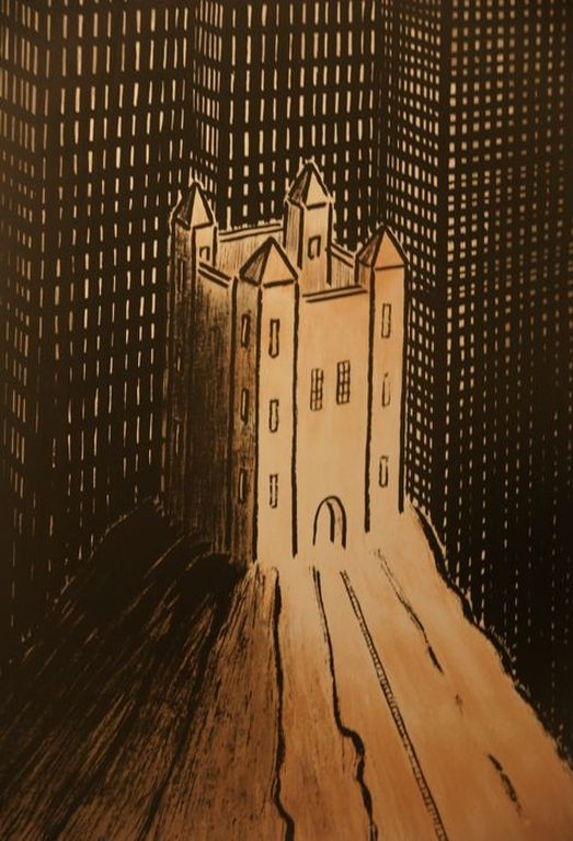 Jeroen Henneman - zeefdruk - "De brug" verkocht voor € 150!