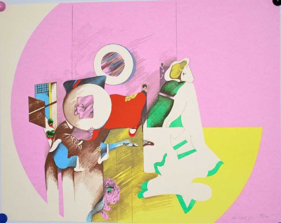 Pierre van Soest: kleurenlitho Abstracte compositie, 1974 kopen? Bied vanaf 1!