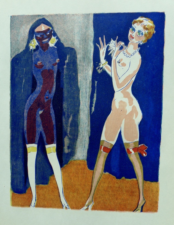 Kees van Dongen, houtgravure : 'La Comparaison',1955,1001 nacht verkocht voor € 50!