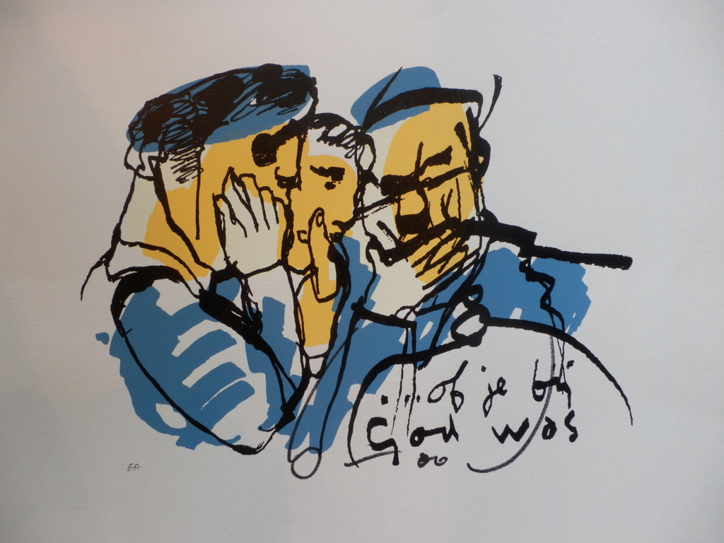 HERMAN BROOD, Gelimiteerde en HANDGESIGNEERDE Zeefdruk OF JE BIJ GOD WAS kopen? Bied vanaf 145!