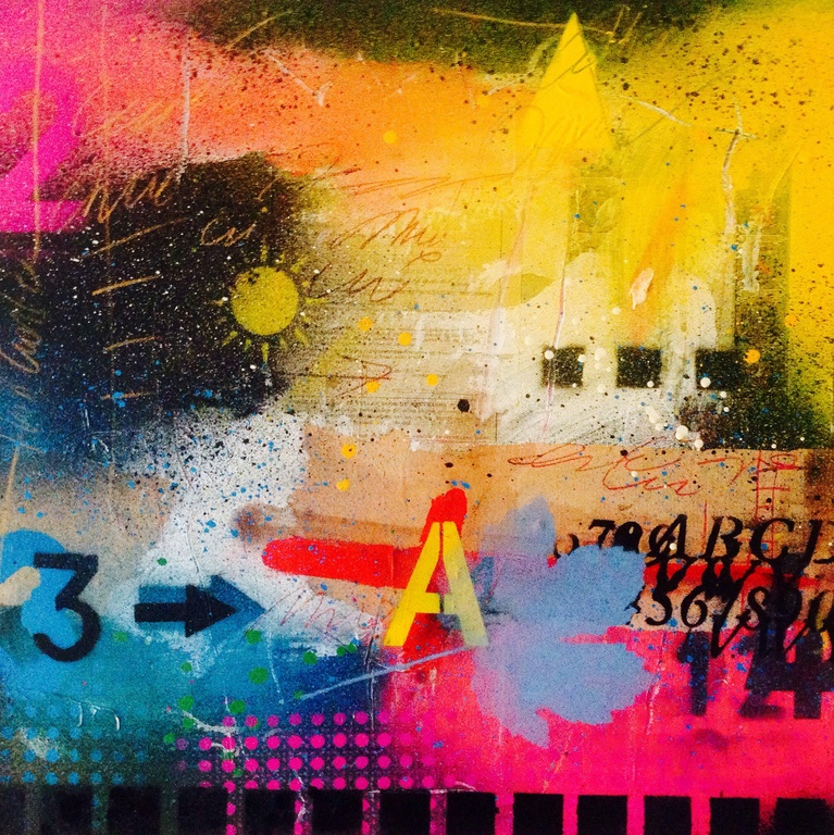 Theo koster, gemengde techniek, summer night, verkocht voor € 130!