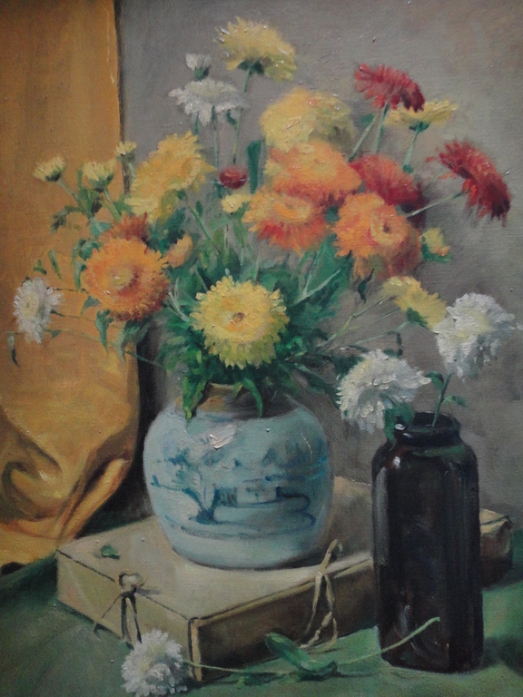 Theo Hoppenbrouwers, olieverf op doek, stilleven kopen? Bied vanaf 75!