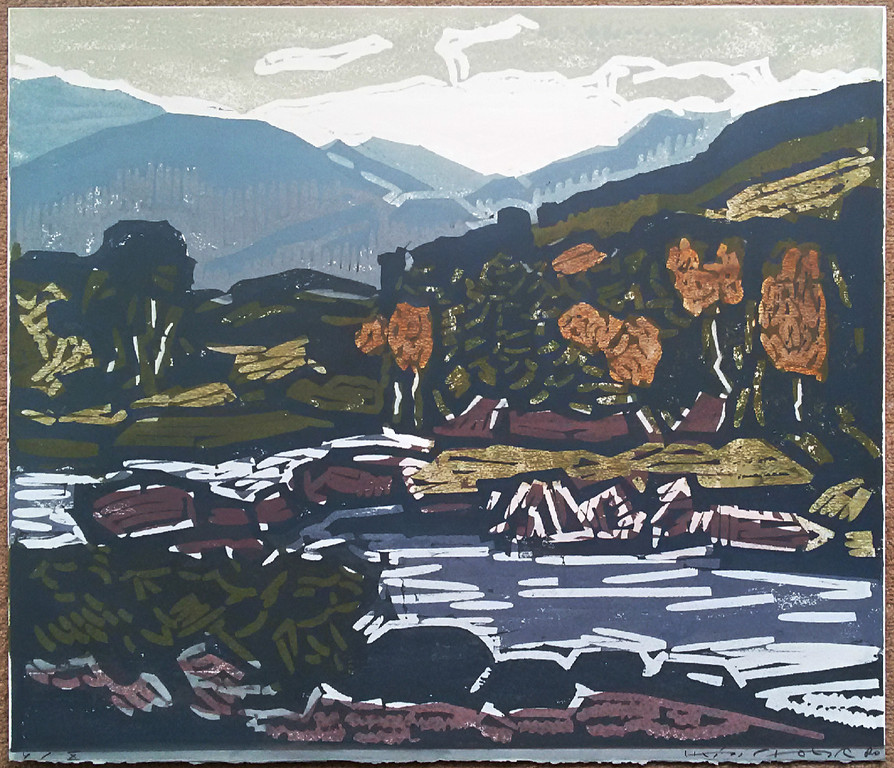 Hein Stork - Landschap, linosnede kopen? Bied vanaf 70!