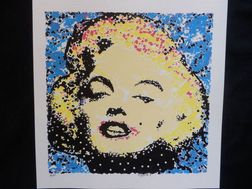 AD van HASSEL Zeefdruk  MARYLIN MONROE  BLAUW  Handgesigneerd kopen? Bied vanaf 1!