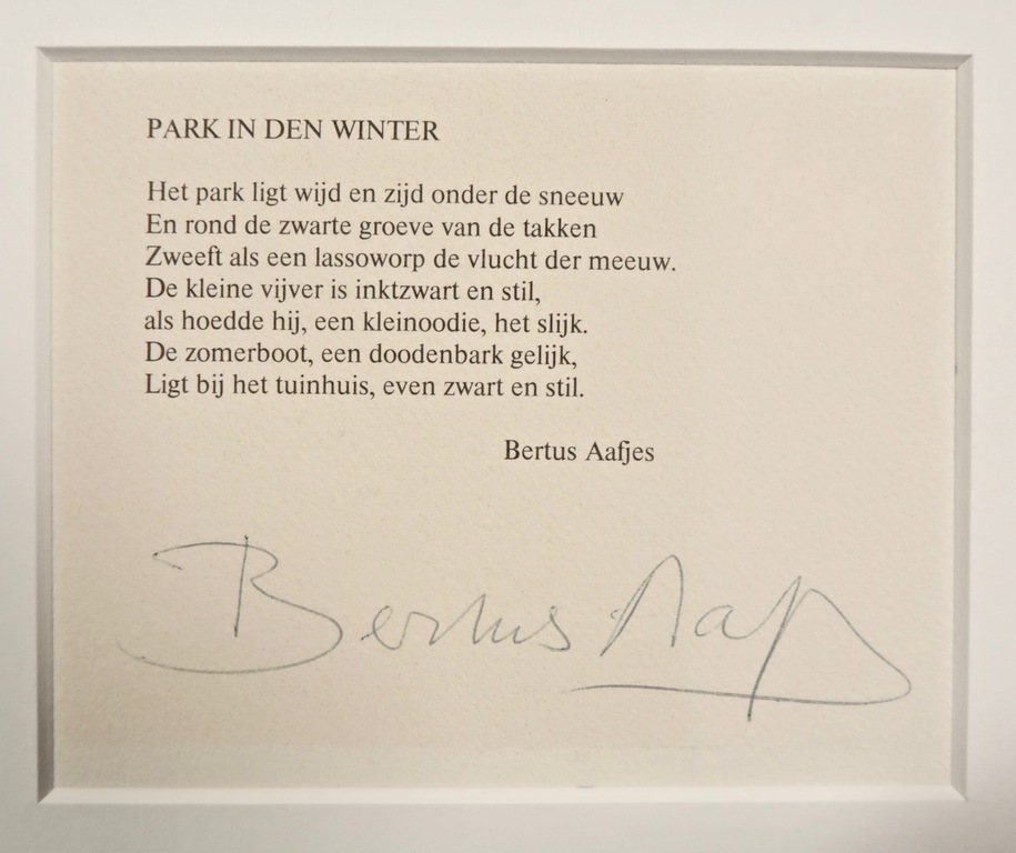 Willem Snitker en Bertus Aafjes: Litho met gedicht, Park in den winter kopen? Bied vanaf 1!