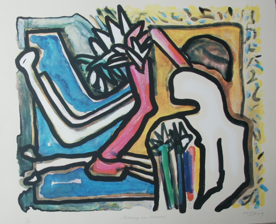 Herman Krikhaar - Herman Krikhaar - Hommage aan Vincent - litho - oplage: 90 ex. laatste kans! kopen? Bied vanaf 1!