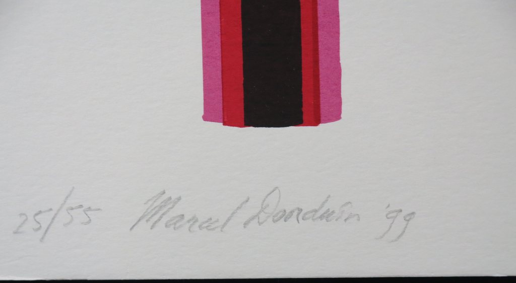 Marcel Doorduin: Zeefdruk, Raster met roze en rood kopen? Bied vanaf 35!