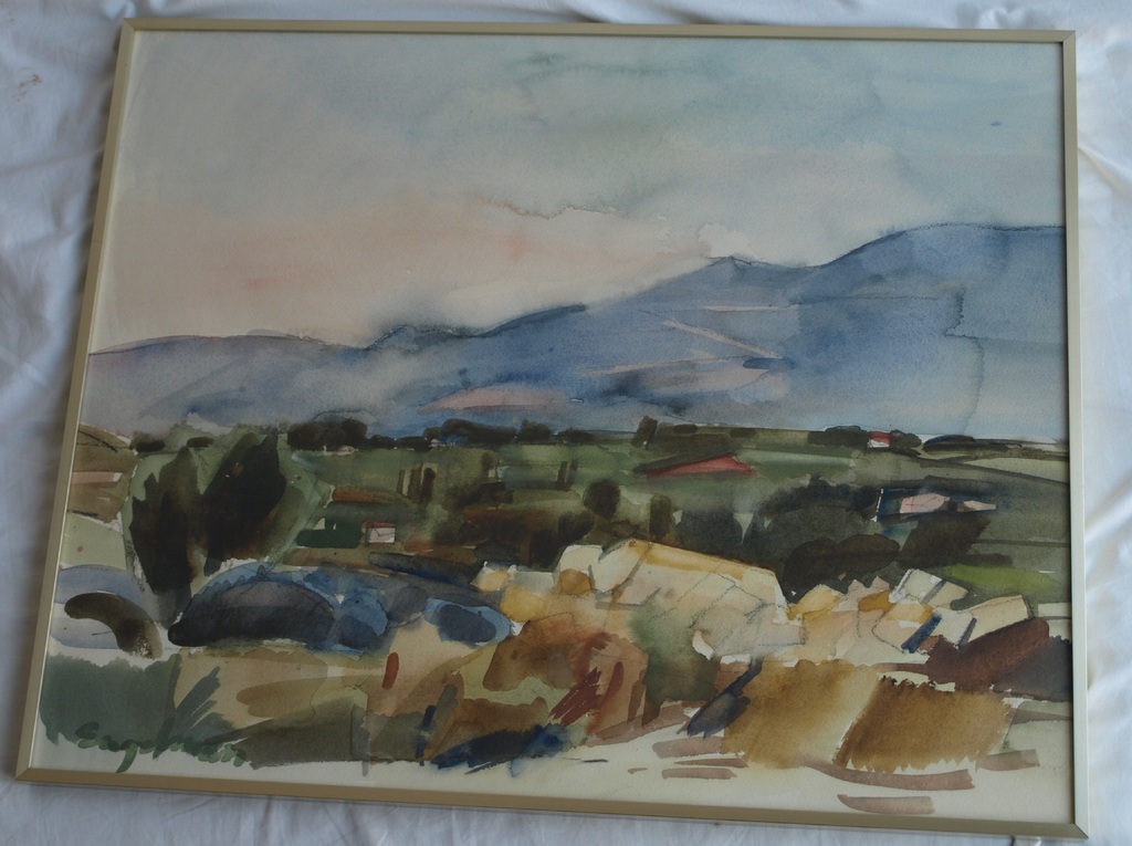 Jan Engelman : Aquarel – Landschap – gesigneerd & ingelijst – ca 1980 kopen? Bied vanaf 85!