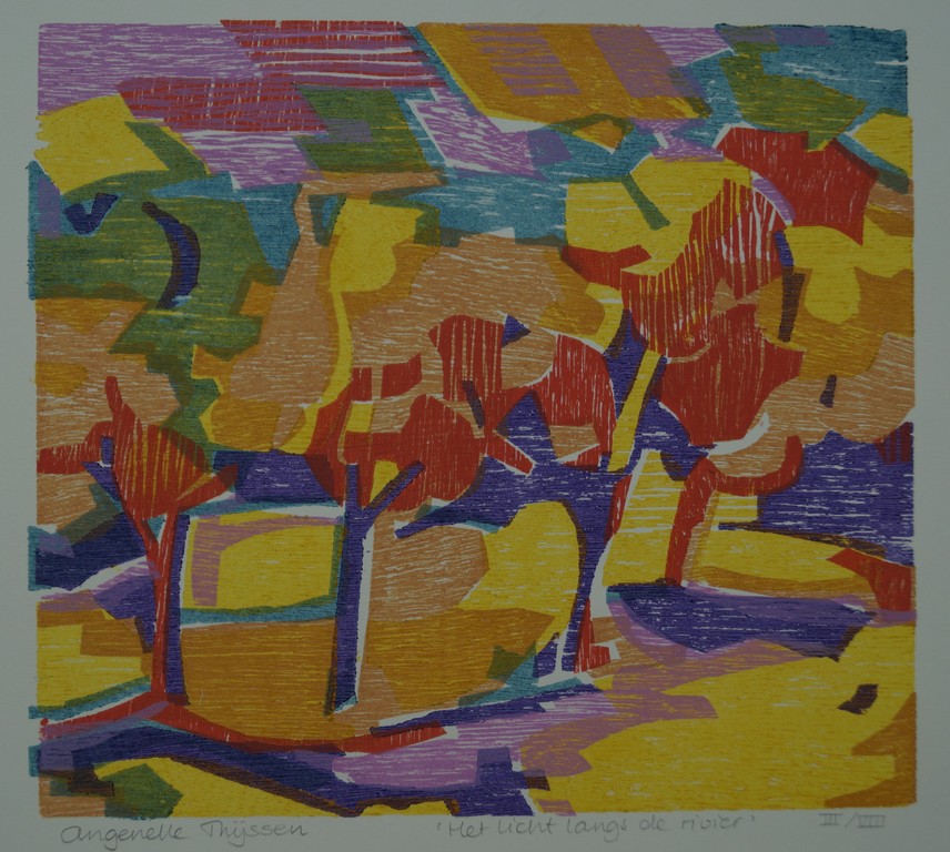 Angenelle Thijssen -  gesigneerde houtsnede -  kopen? Bied vanaf 1!