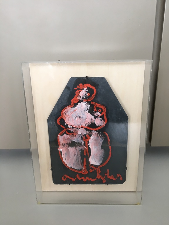 Anton Heyboer, schilderij op stenen latei in perplex box, "Madonna" kopen? Bied vanaf 695!