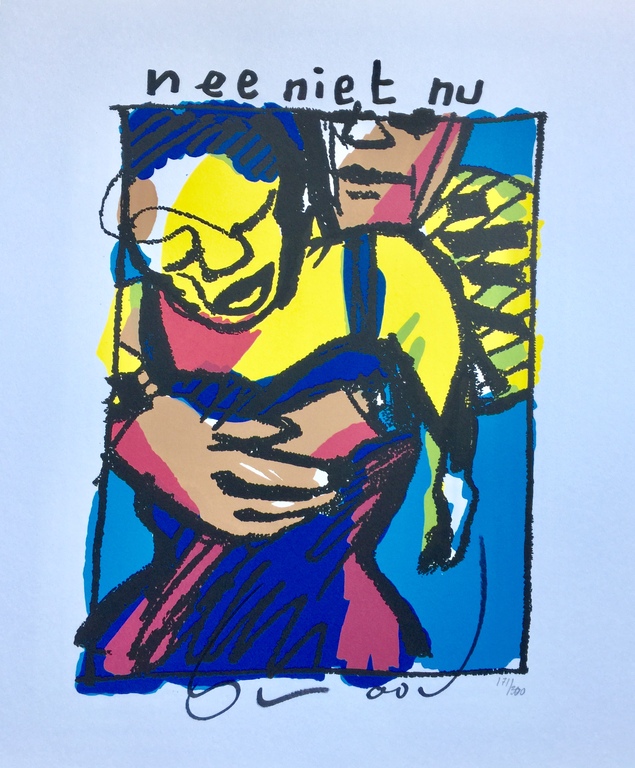 Herman Brood - Originele hand gesigneerde kleurenzeefdruk - Nee niet nu verkocht voor € 141!
