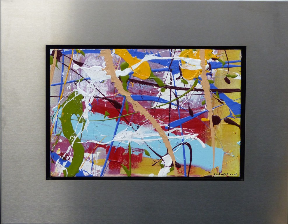 Ron v/d Werf,Olieverf op doek, Handgesigneerd,Orgineel,rvs Ingelijst, verkocht voor € 200!