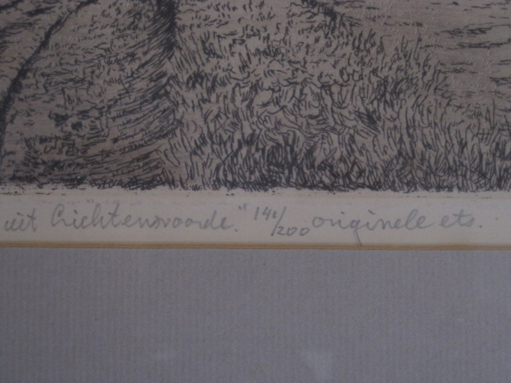 Knappe gesigd. Ets "boerderij Lichtenvoorde Achterhoek" Cor v Woerd 1901-1994 kopen? Bied vanaf 1!