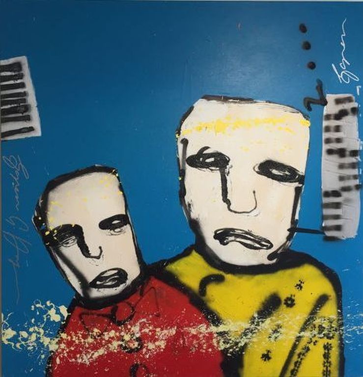 Espen Greger Hagen schilderij in Brood stijl, 140 x 135 cm, gesigneerd, TOPWERK verkocht voor € 550!