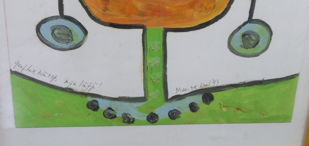 Meertje Kaal: Acryl op papier, Geef het niet op, mijn liefje - Ingelijst kopen? Bied vanaf 1!