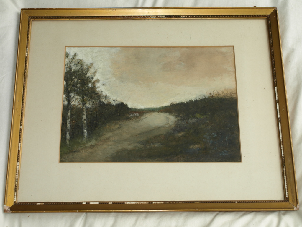 Monogram MvW : Olieverf op papier, Landschap – Haagse School? - ingelijst  kopen? Bied vanaf 1!