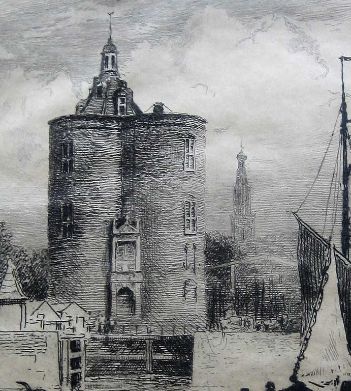 Enkhuizen   ca.1900  Originele ets: kopen? Bied vanaf 28!