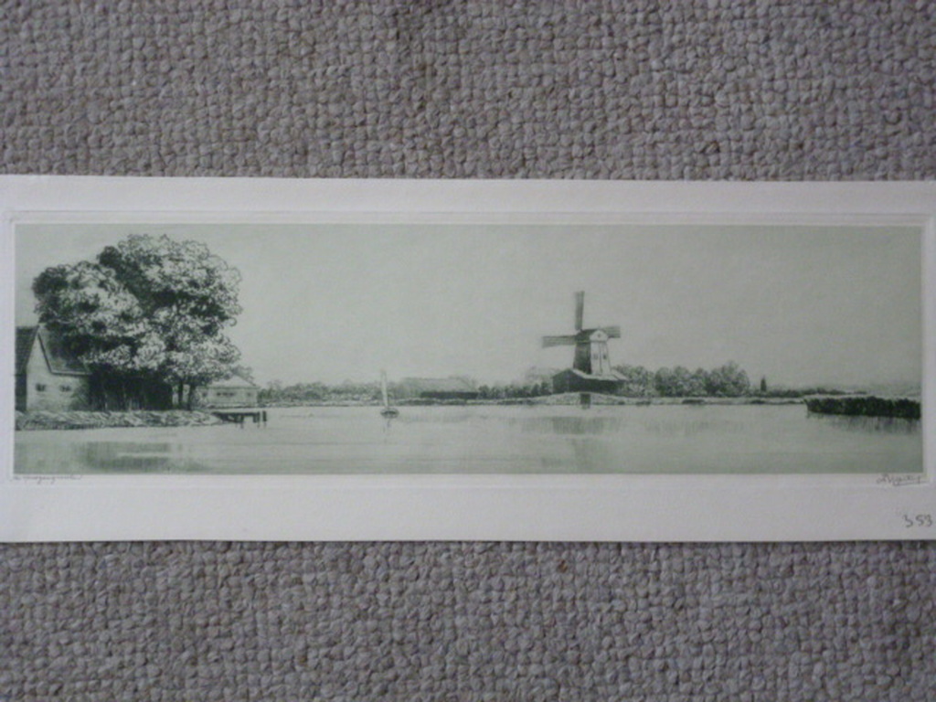 Dirk Harting - ets - "de houtzaagmolen" verkocht voor € 45!