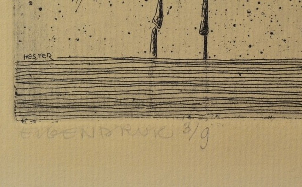 Henk Hester, ets, vis  kopen? Bied vanaf 40!