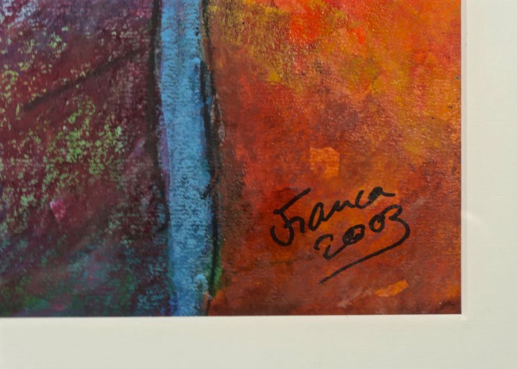 Franca Muller Jabusch: Gouache, Geluk op je schouders - Ingelijst kopen? Bied vanaf 35!