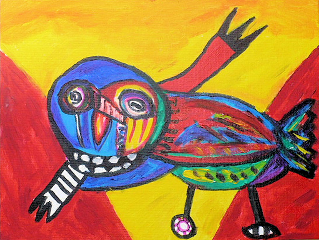 vrijheidsvlucht-acryl op canvaspaneel-gesigneerd verkocht voor € 90!