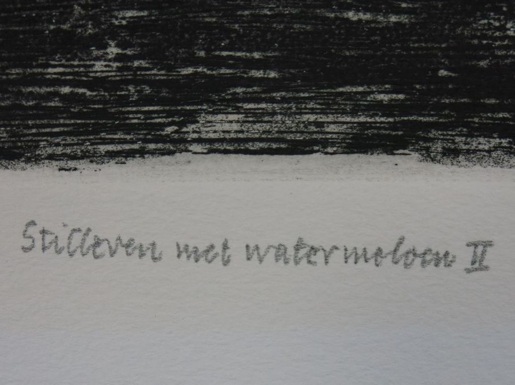 Theo Kurpershoek: Ets, Stilleven met watermeloen II kopen? Bied vanaf 1!