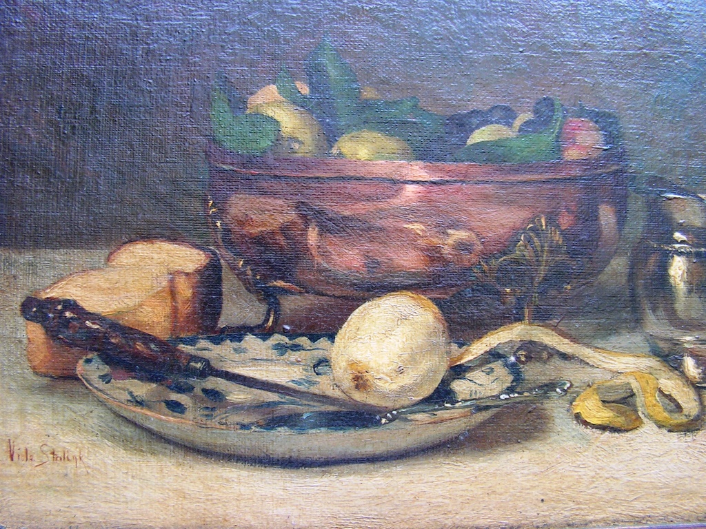 Viola Steulink - Olie op doek - stilleven met fruit etc. ca 1920 kopen? Bied vanaf 100!