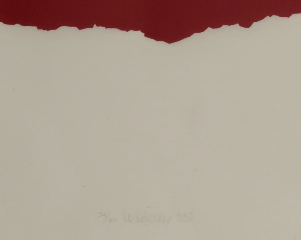 Cees Andriessen: Lino op Rijstpapier, Z.T. rood - Ingelijst kopen? Bied vanaf 1!