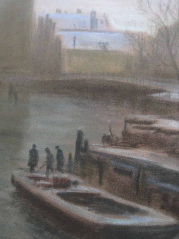 Sfeervol pastel "Amsterdam Montelbaanstoren vroege ochtend" van G.Cohn Roemers  kopen? Bied vanaf 1!
