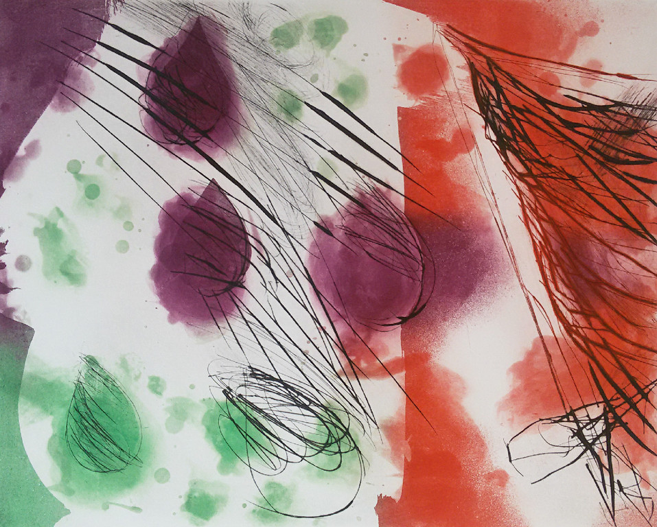 Ger Lataster - Abstracte compositie, droge naald ets met aquatint verkocht voor € 200!