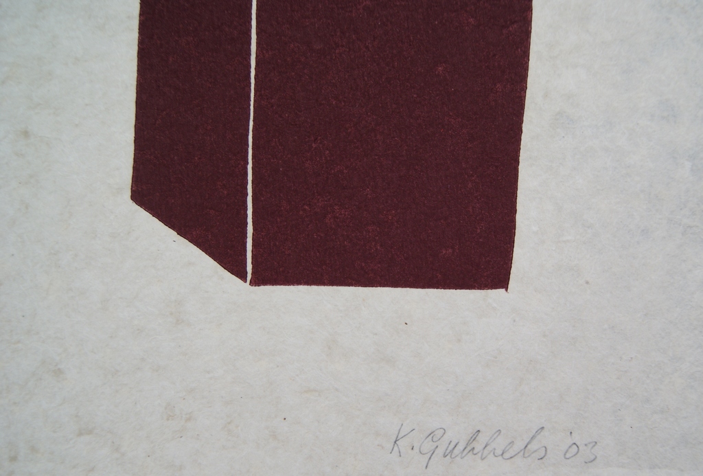 Klaas Gubbels houtdruk 'Rode kan met object' - 2003 kopen? Bied vanaf 385!