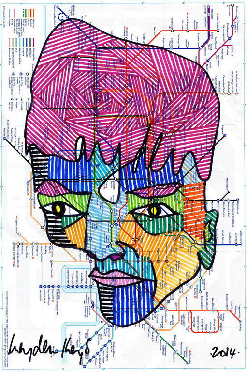 Hayden Kays, originele tekening, "Black lines", met C.O.A. kopen? Bied vanaf 195!