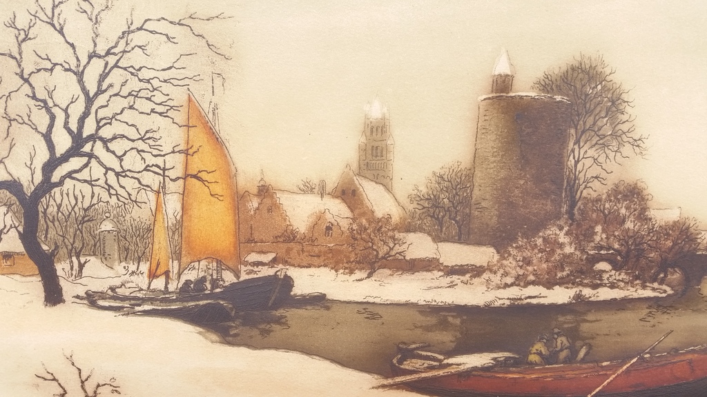 Alfred van Neste - Alfred van Neste: kleurenets, Brugge in de sneeuw kopen? Bied vanaf 1!