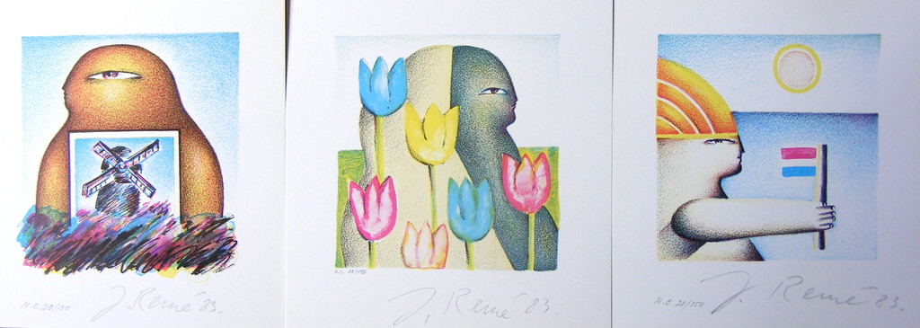 Jörg Remé, 3 grafieken, "Zomer", elk hand-genummerd en gesigneerd! kopen? Bied vanaf 35!