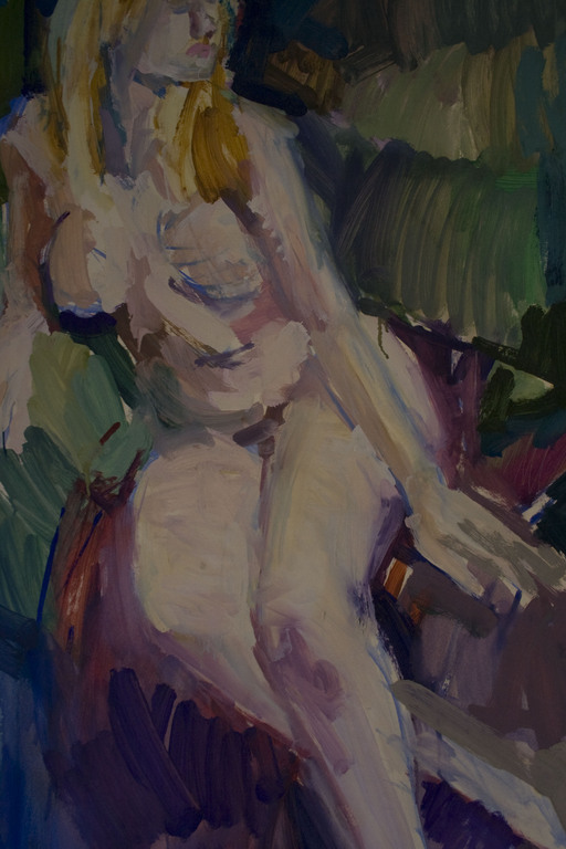 Wijnand van Lieshout, olieverf op papier, Naaktfiguur kopen? Bied vanaf 120!