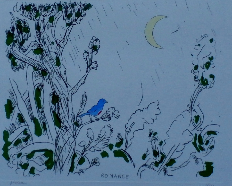 Pieter Holstein - handingekleurde ets: Romance - gesigneerd kopen? Bied vanaf 75!