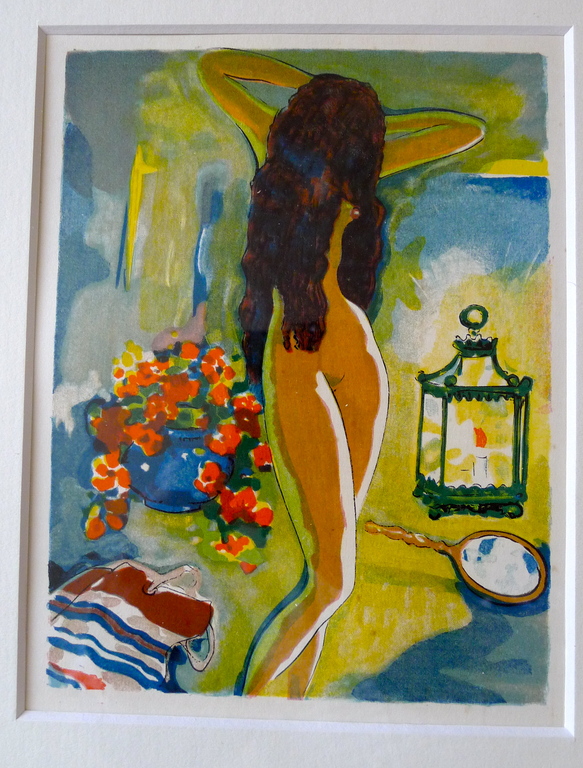 Kees van Dongen  een houtgravure  naar aquarel uit 1001 nacht, 1955 . Ingelijst. kopen? Bied vanaf 50!
