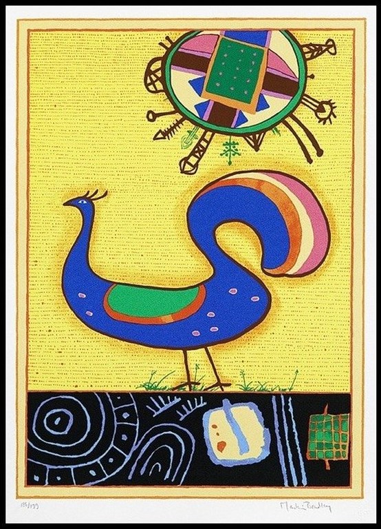 Martin Bradley: Zeefdruk, Morning Cockerel verkocht voor € 35!