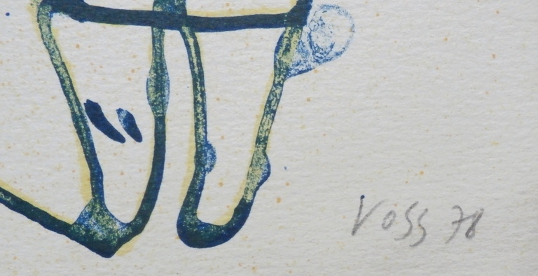  Jan Voss -  Kleuren Litho - compositie met lijnen - 1978 kopen? Bied vanaf 60!