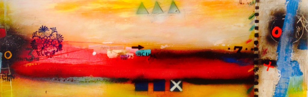 Theo koster , gemengde techniek, stairway to heaven. verkocht voor € 300!