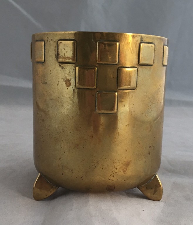 Kallmeyer & Harjes Gotha - Art deco (Bauhaus) messing sigarettenbeker kopen? Bied vanaf 15!
