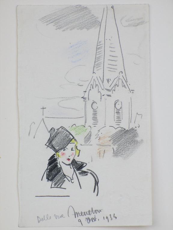 Han Krug, Belle Vue (Menetou), Kleurtekening 1933 kopen? Bied vanaf 25!