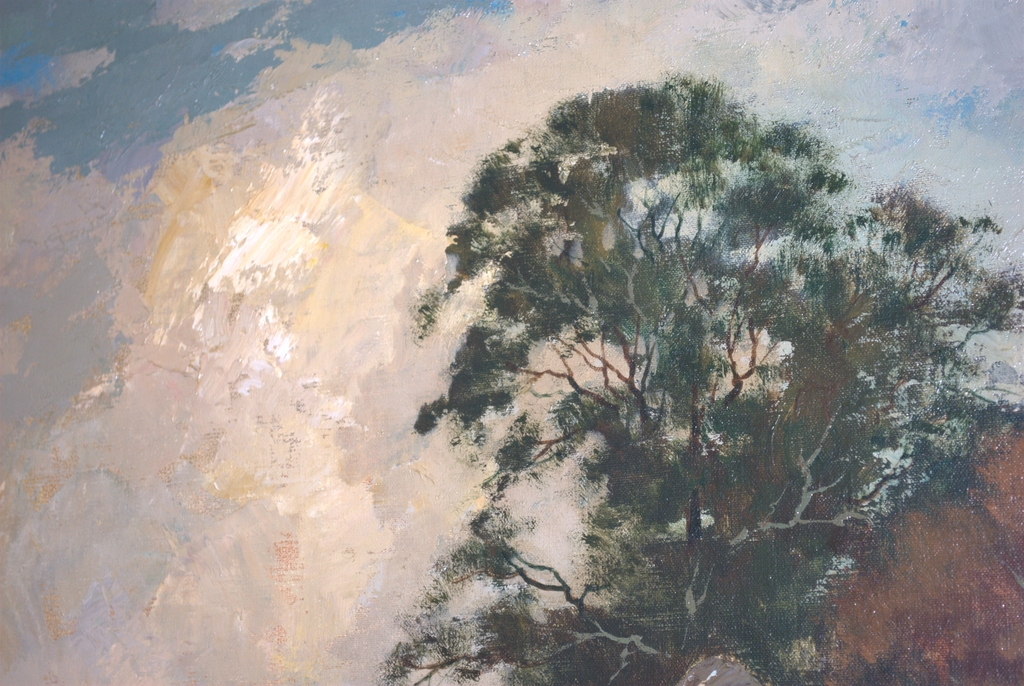 Boerenlandschap - olieverf op doek, groot - gesigneerd kopen? Bied vanaf 95!