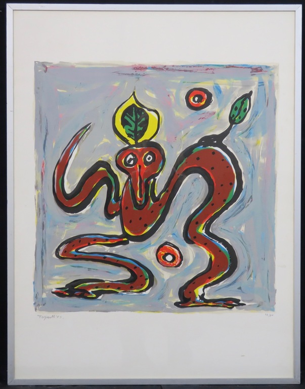 Alphons Freymuth: Litho, Slagen - Ingelijst verkocht voor € 40!