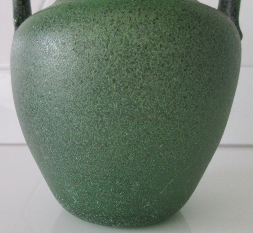 AcheterMurano Scavo Green Teal Art Glass Vase with Applied Spiral Glass ? Enchérissez de 32!