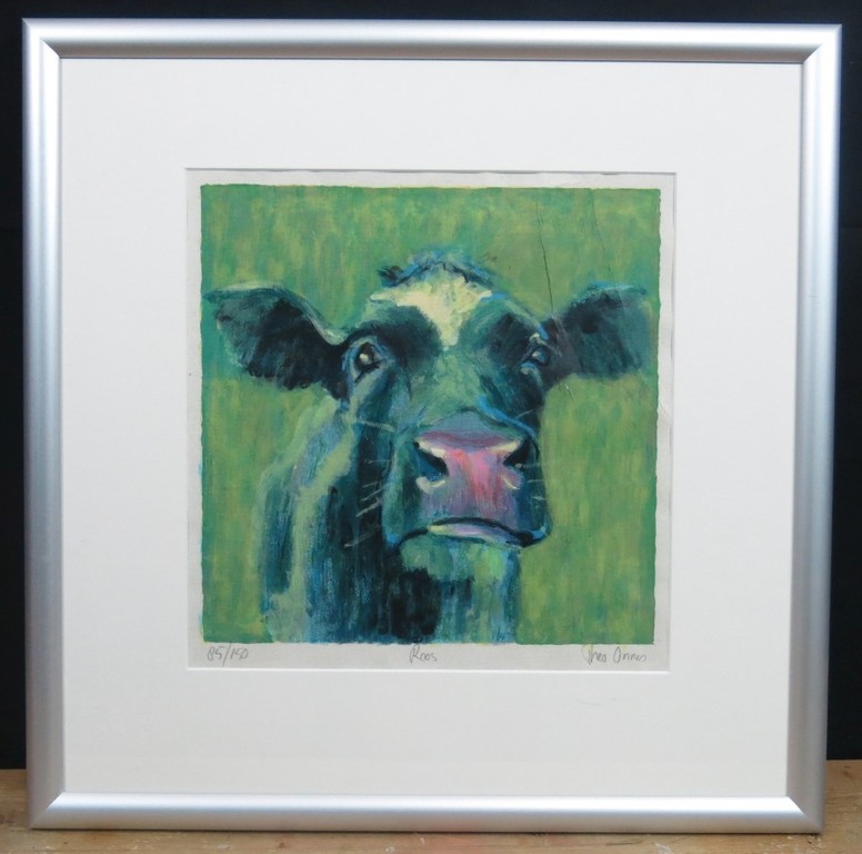 Theo Onnes: Zeefdruk, Roos - Ingelijst kopen? Bied vanaf 50!