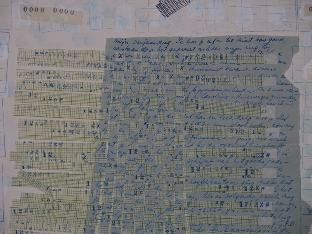 Liesbeth Giesberger: Collage op karton, Mijn verjaardag kopen? Bied vanaf 20!