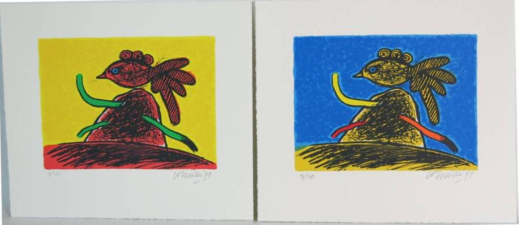 Corneille: Portfolio 3x Zeefdruk, Triologie  verkocht voor € 160!