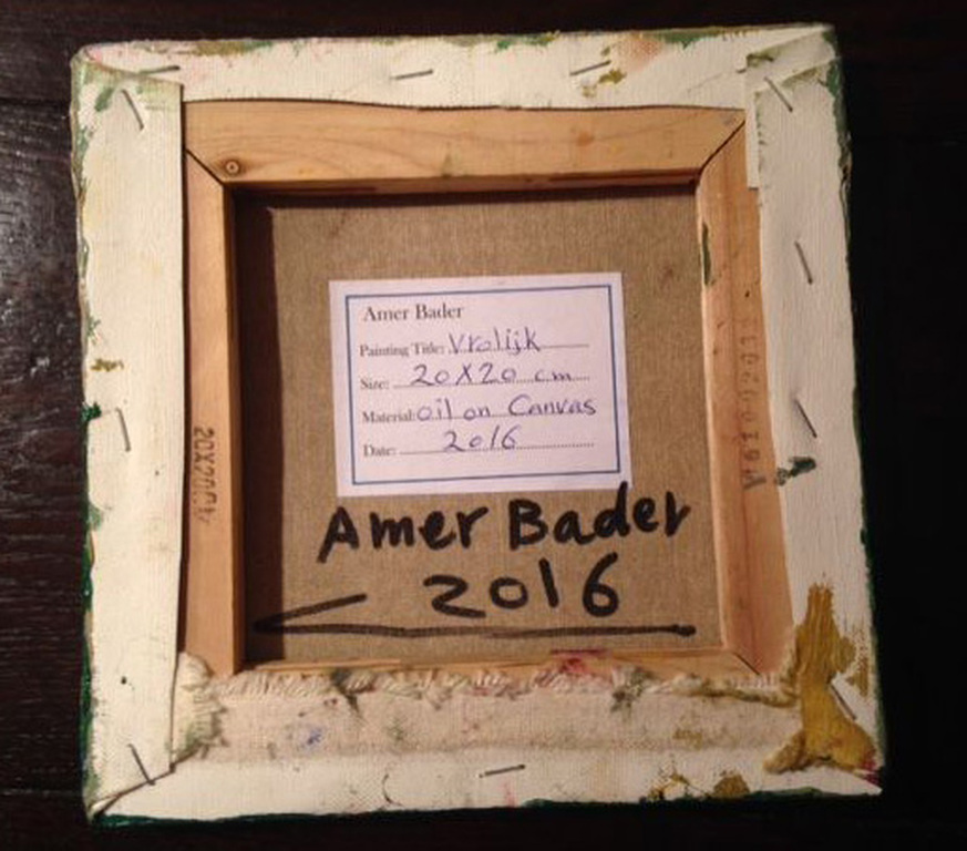 Amer Bader: vrolijk meisje, olie op canvas kopen? Bied vanaf 115!