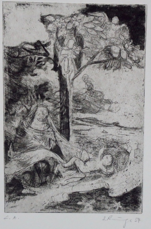 Holger Runge: Lot met 4 etsen, w.o. St Benoit (Loire)  kopen? Bied vanaf 40!